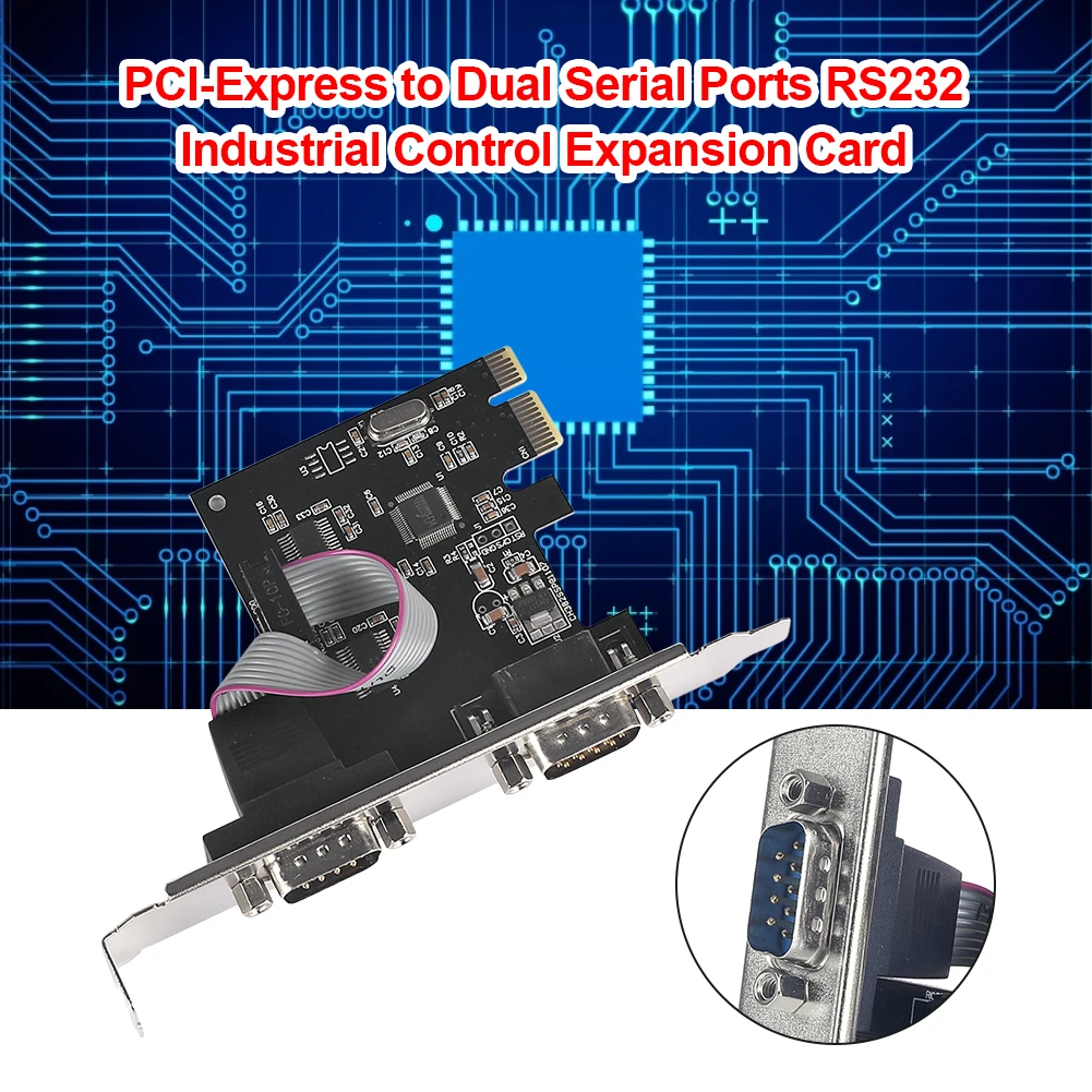 Tarjeta Serial PCI-E pci-express a puertos serie duales, interfaz COM RS232, tarjeta de expansión de computadora de Control Industrial de escritorio - imagen 3