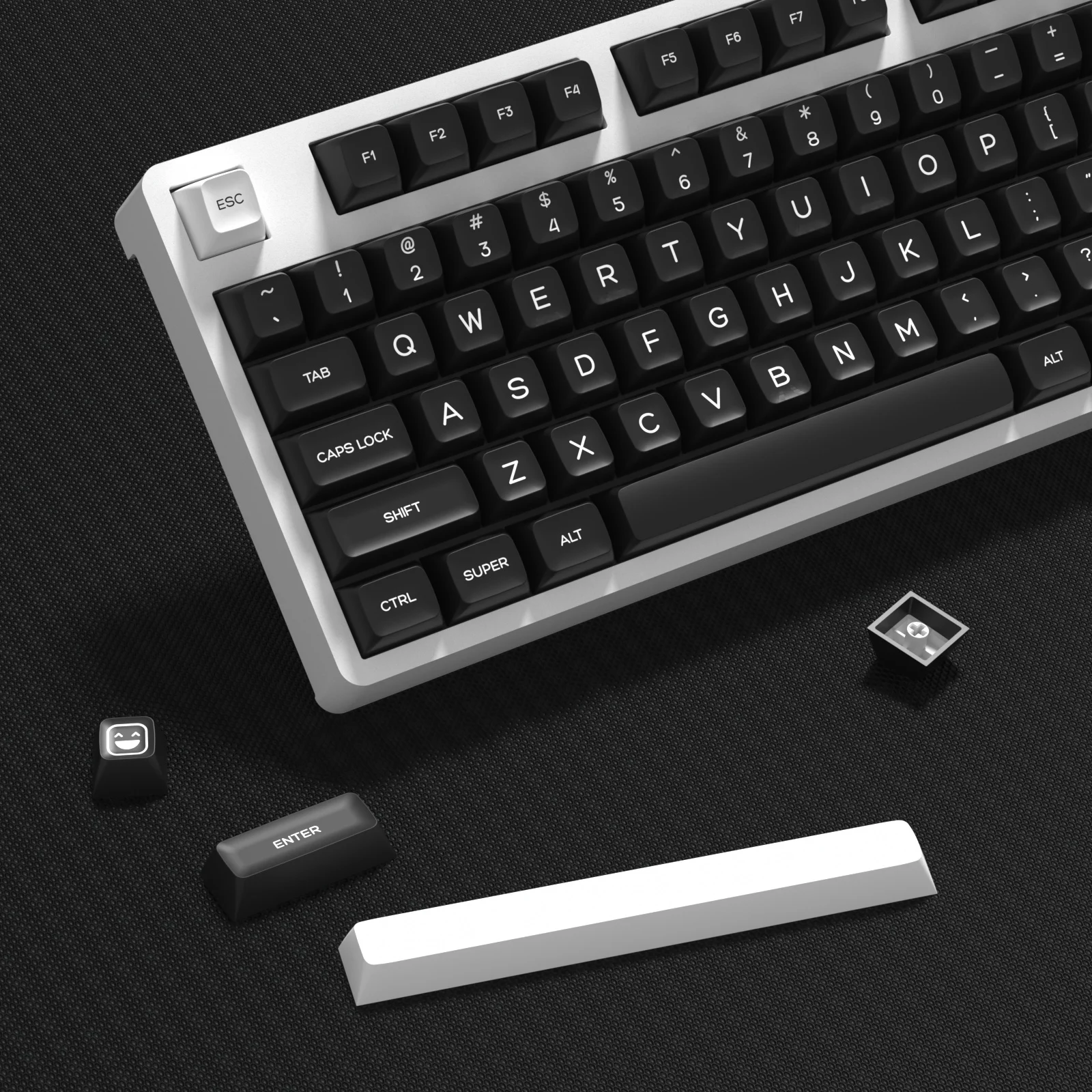 KBDiy 161 teclas/juego PBT SA perfil GMK WOB teclas para teclado mecánico blanco y negro doble disparo Keycap personalizado ISO para K500