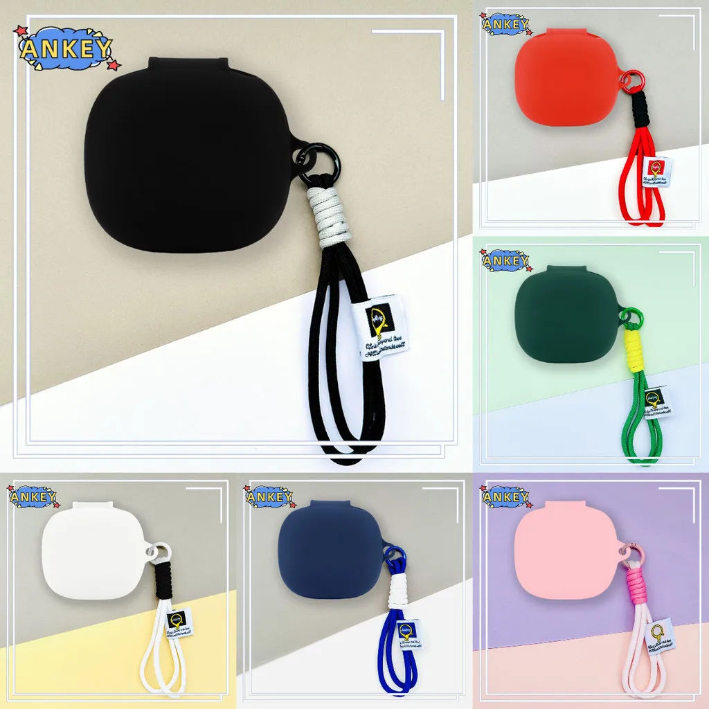 Funda para Samsung Galaxy Buds FE Buds2 Pro Live, cordón protector de nailon, cubierta suave, funda de conchas, accesorios de correa de cuerda de mano