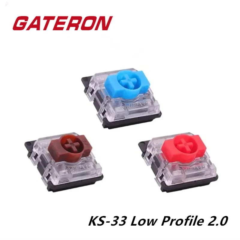 Gateron-interruptor KS-33 de bajo perfil 2,0, 3 pines, azul, rojo, marrón, RGB, personalizado, bricolaje, Teclado mecánico de intercambio en caliente, Air60, Air75, K1, K3, K7