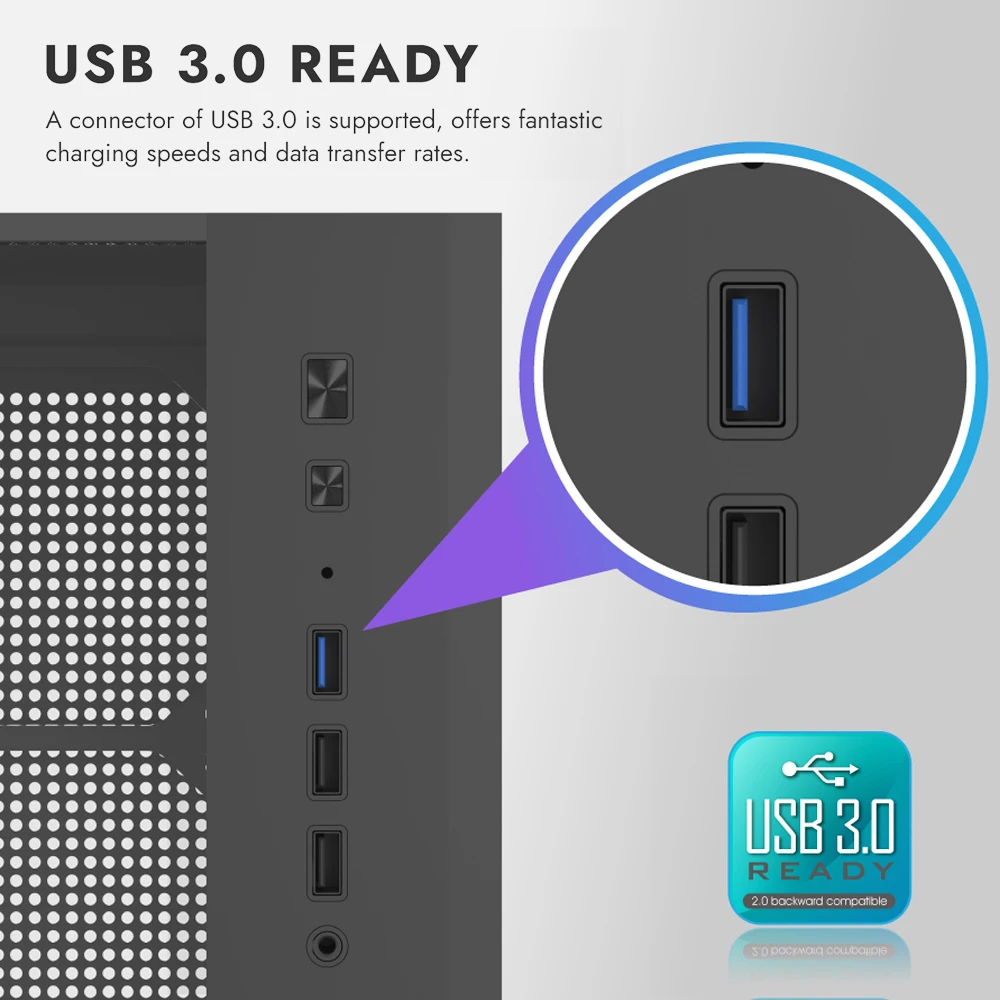 Darkflash DB460M caja de PC USB3.0 Panel lateral de vidrio templado M-ATX chasis de juego de computadora compatible con gabinete de jugador de refrigeración por agua de 360mm - imagen 2