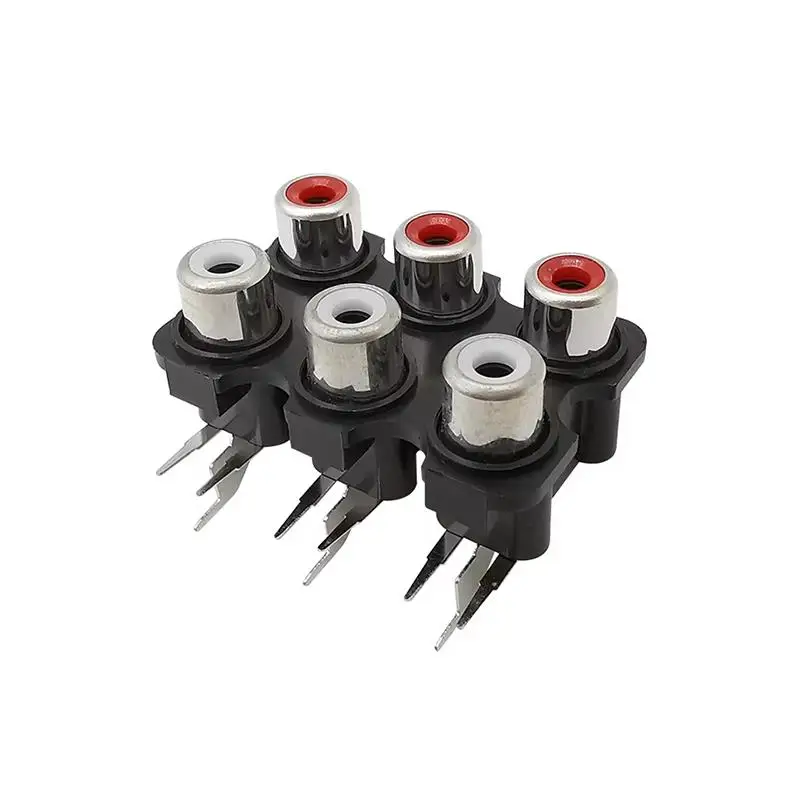 2/4/6 Uds agujero RCA hembra Audio estéreo Lotus Jack AV altavoz fila amplificador entrada de audio interfaz de conexión conector de señal - imagen 5