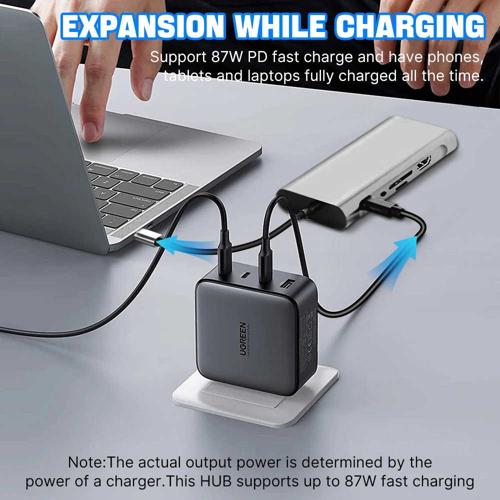 HUB USB 3,0 4K 30Hz tipo C a HDMI, Adaptador 11 en 1 compatible con SD/TF, HUB PD 87W, divisor USB 3,0 para MacBook Pro Air - imagen 4