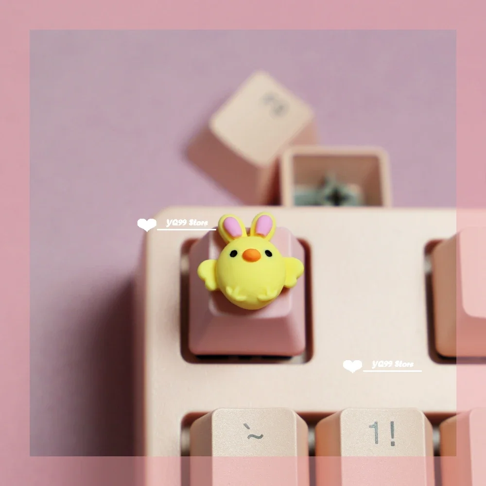 Teclas de dibujos animados para teclado mecánico, accesorio bonito de color rosa con garra de gato, PBT, personalizado, R4 - imagen 5