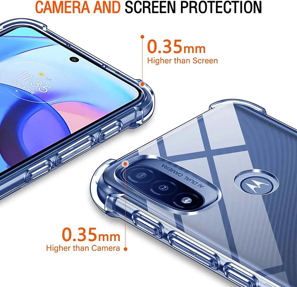 Funda transparente con bolsa de aire de 1,5 MM de espesor para Motorola Moto E20 E30 E40 E22 E22i E32 E32s E6 Play E6s E7 Plus E13 E14 E7Power - imagen 3