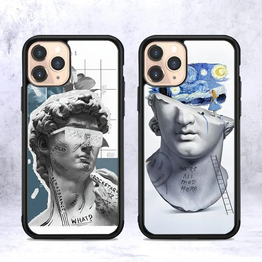 Funda de teléfono de arte divertido David, PC de silicona + TPU para IPhone 11 12 13 14 15 16 Plus Pro Max - imagen 3