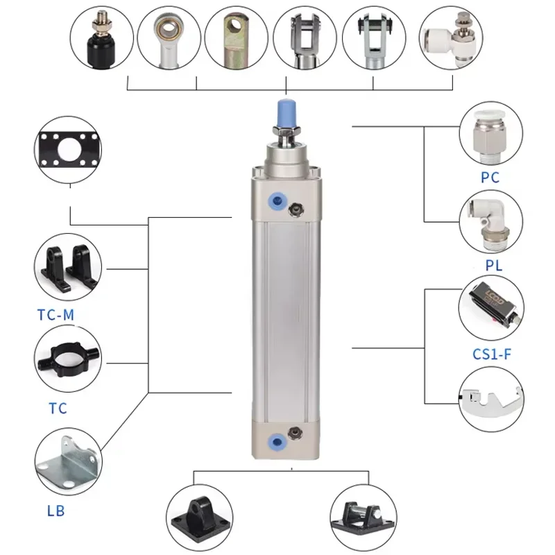 Cilindro estándar luft zylinder SAI 32 40 serie estándar doppelt mendender pneumatik cilindro sai32 SAI40-25 50 75 10 - imagen 2