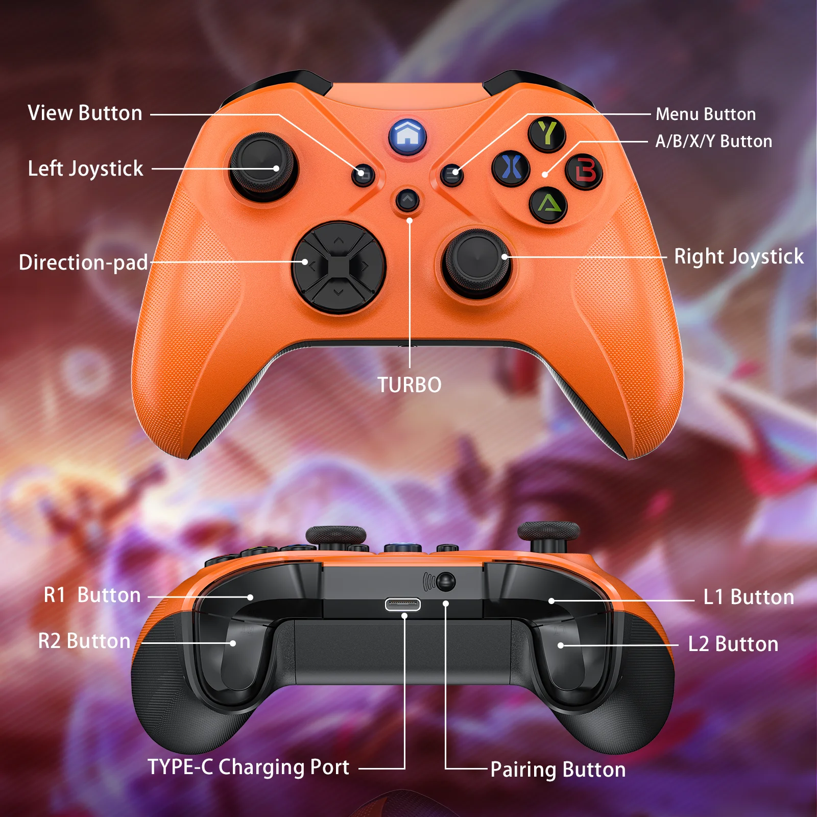 Controlador inalámbrico Wifi para Xbox One Series X/S, mando para juegos de Pc con Sensor giroscópico de seis ejes, Joystick de efecto Hall de vibración Dual - imagen 4