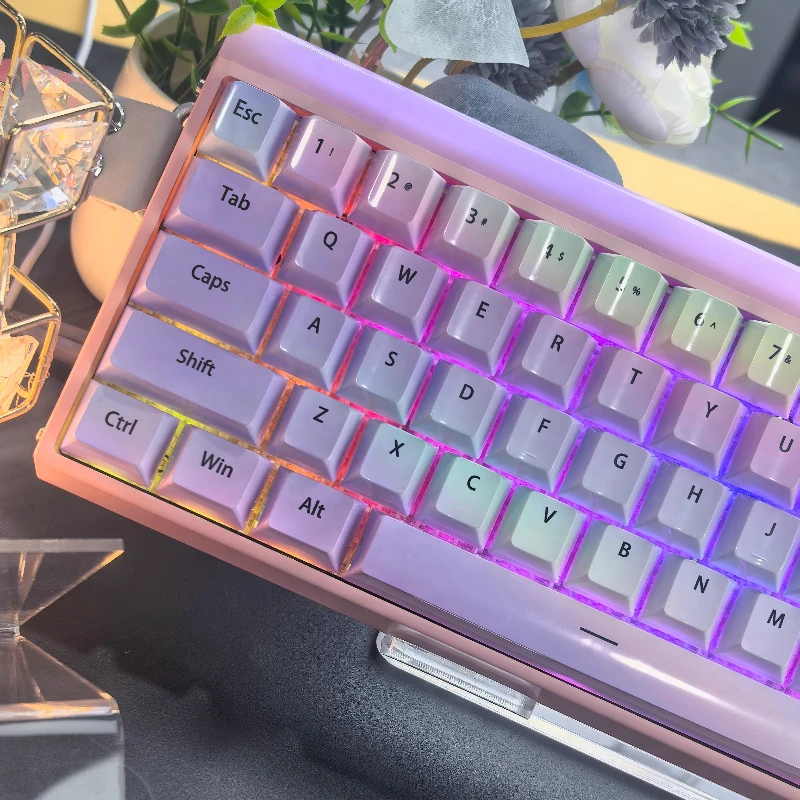 Teclas con tema brillante láser MiFuny, 114 teclas, perfil de cereza PBT, teclas personalizadas para teclado mecánico wooting60he/ace68, regalo de PC