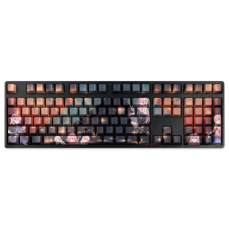108 Keys PBT Dye Subbed Keycaps Cartoon Anime Gaming Key Caps BOCCHI THE ROCK Hitori Gotoh Backlit Keycap For ANSI Layout - imagen 5