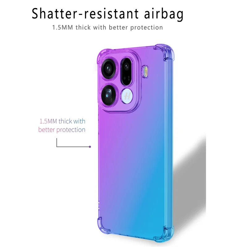 Funda de TPU con gradiente a prueba de golpes de cuatro esquinas para OPPO Find X9 Pro, funda protectora, Fundas Coque Capa - imagen 5