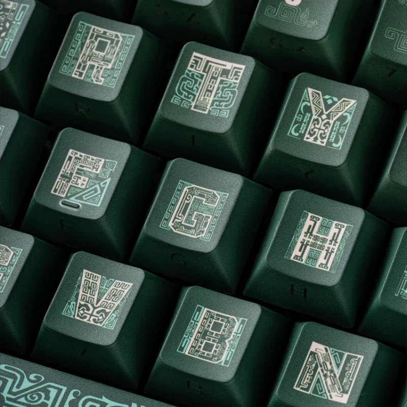 Teclas de bronce de Cang Haiyue, teclas personalizadas de estilo chino PBT OEM, punto de tallado lateral, regalo de teclado para jugadores de Anime de dibujos animados bonitos - imagen 4