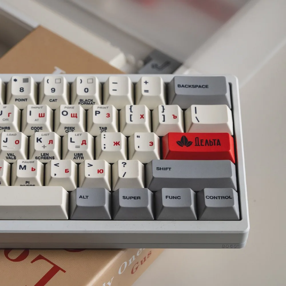 Teclas Retro rusas con grabado lateral, perfil de cereza PBT, 145 teclas, accesorios de juego, ergonomía, teclas mecánicas talladas frontales, regalo - imagen 3