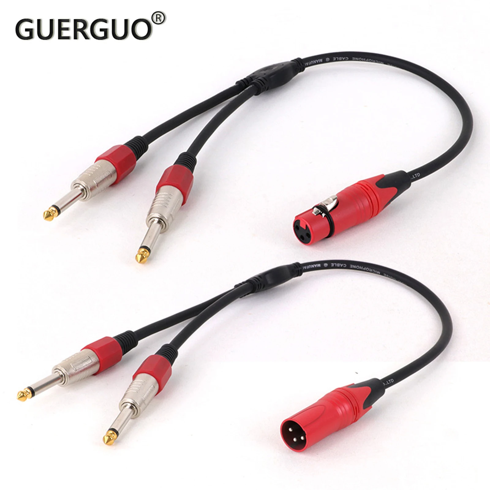 1 unidad de Cable Dual 1/4 TS Mono a XLR, divisor doble de 6,35 MM a XLR M/F Y para mezclador, tambor eléctrico, Cable de salida principal estéreo de teclado