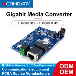 Convertidor de medios fibra óptica monomodo a RJ45 Gigabit