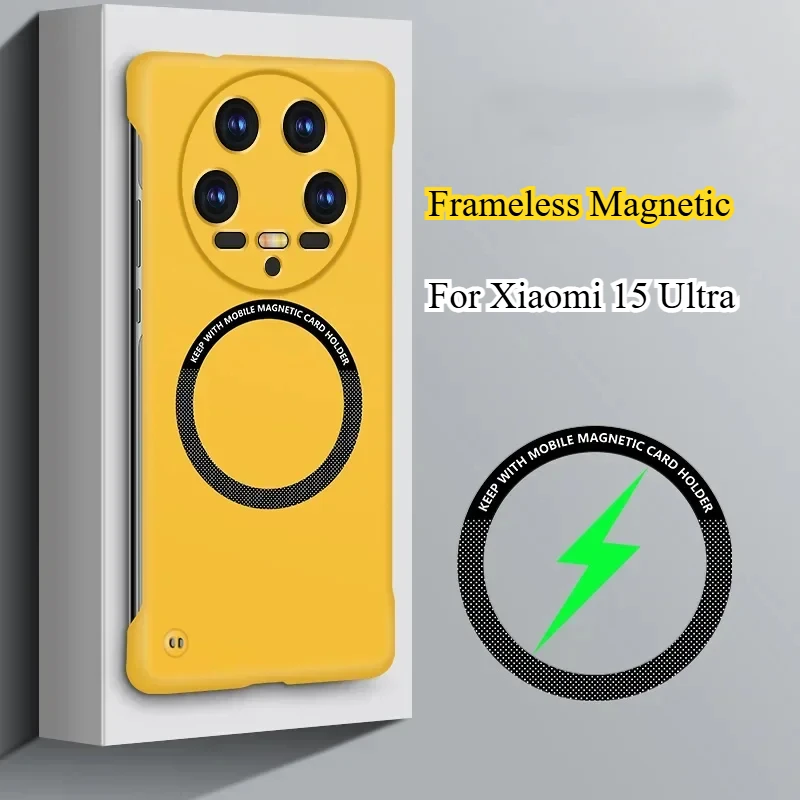 Para Magsafe funda rígida magnética sin marco para PC para Xiaomi 15 Ultra Mi15pro cubierta de carga inalámbrica a prueba de golpes para Xiaomi 15ultra - imagen 2