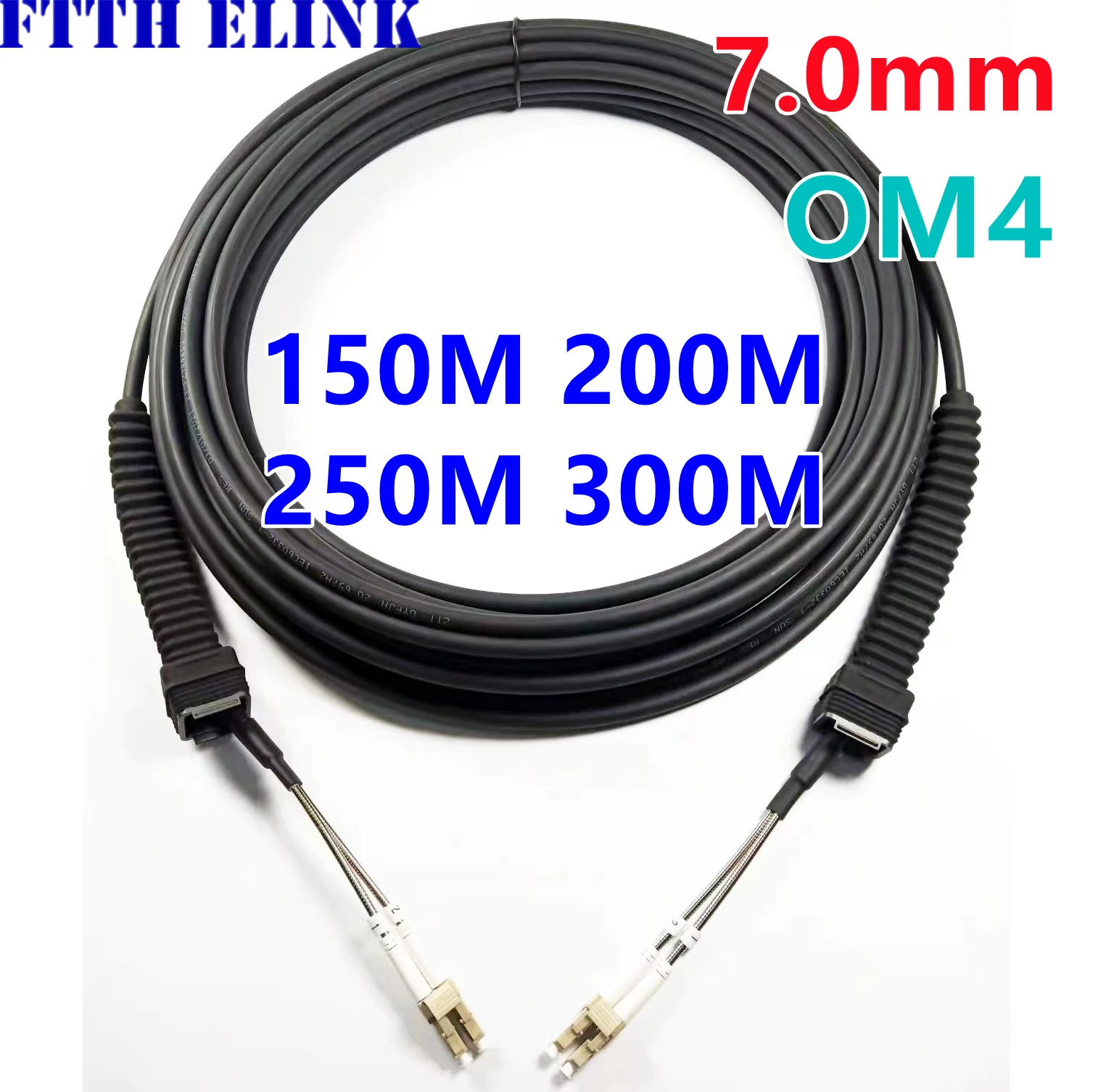 Cable de conexión de fibra óptica NSN LC PDLC 2C OM4 exterior CPRI 150m 200m 250m 300m SC FC ST 7,0mm 2 núcleos FTTH FTTA puente 2 fibras ELINK - imagen 4