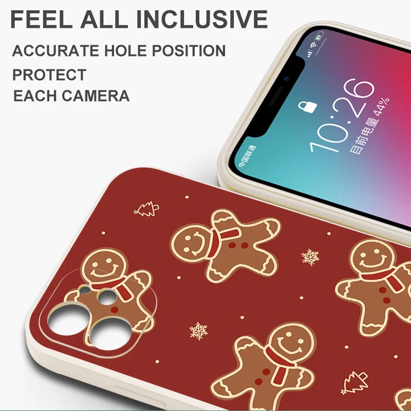 Funda suave navideña de hombre de jengibre para iPhone 11 12 13 Pro Max 7 8 16 14 15 Plus 17 Air XS XR 16e - imagen 2