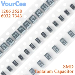 Condensadores de Tantalio SMD 1206–7343, 1–470 uF, 6,3–35 V
