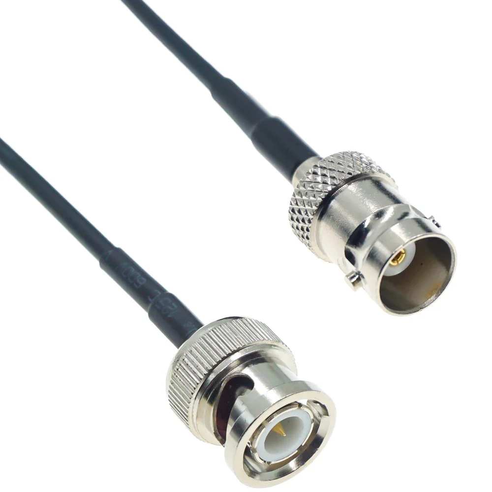Cable RG174 BNC a BNC macho hembra conector de tuerca conector extensión de ángulo recto RF Coaxial puente Pigtail 1M 5m 10M 15M - imagen 4