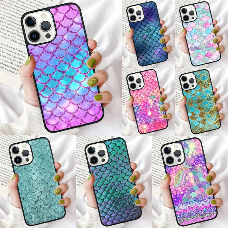 Funda de teléfono con escala de cola de sirena para iPhone 17 Air 16 15 14 12 13 PLUS 11 PRO MAX, carcasa trasera