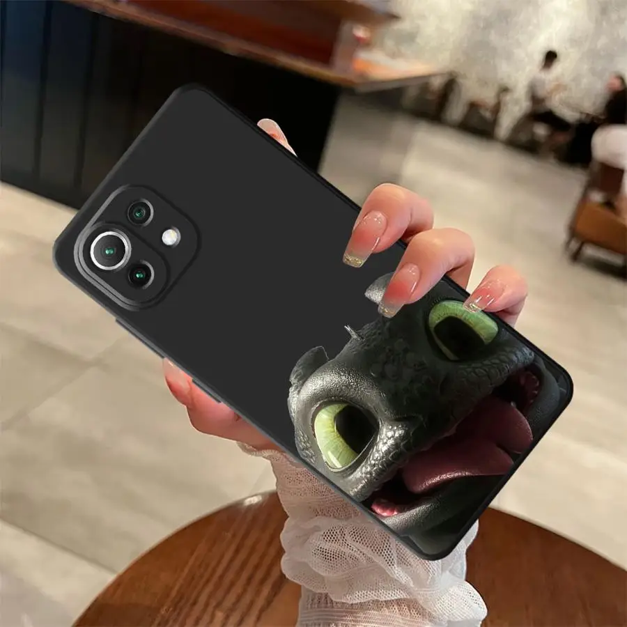 Funda para Xiaomi Mi 12X 11 12 13 Lite 10T 11T 12T Pro 13 14 15 Pro funda de teléfono suave negra dibujos animados lindo dragón - imagen 2