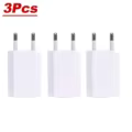 3Pcs EU Plug White