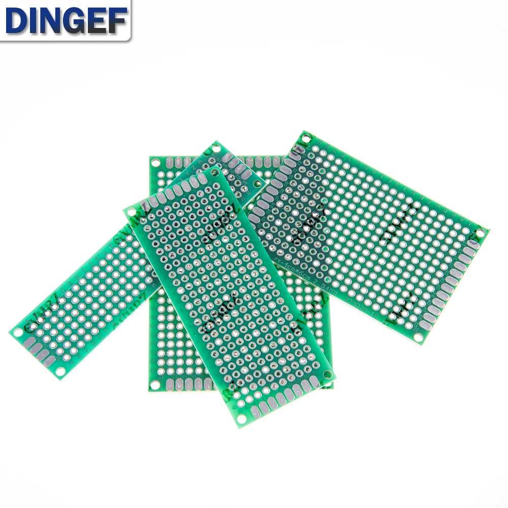 Placa prototipo PCB de tamaño surtido verde, 4 Uds., 2x8/3x7/4x6/5x7CM, placa de pruebas Universal para Arduino, KIT electrónico DIY 2*8 4*6 5*7 - imagen 5