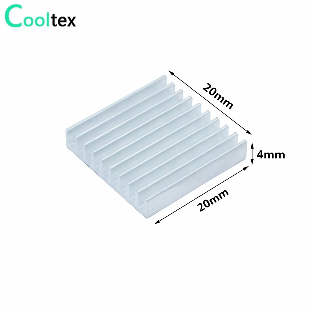 30 Uds disipador de calor de aluminio 20x20x4mm disipador de calor de refrigeración para Chip electrónico IC MOS Raspberry pi con cinta conductora térmica - imagen 2