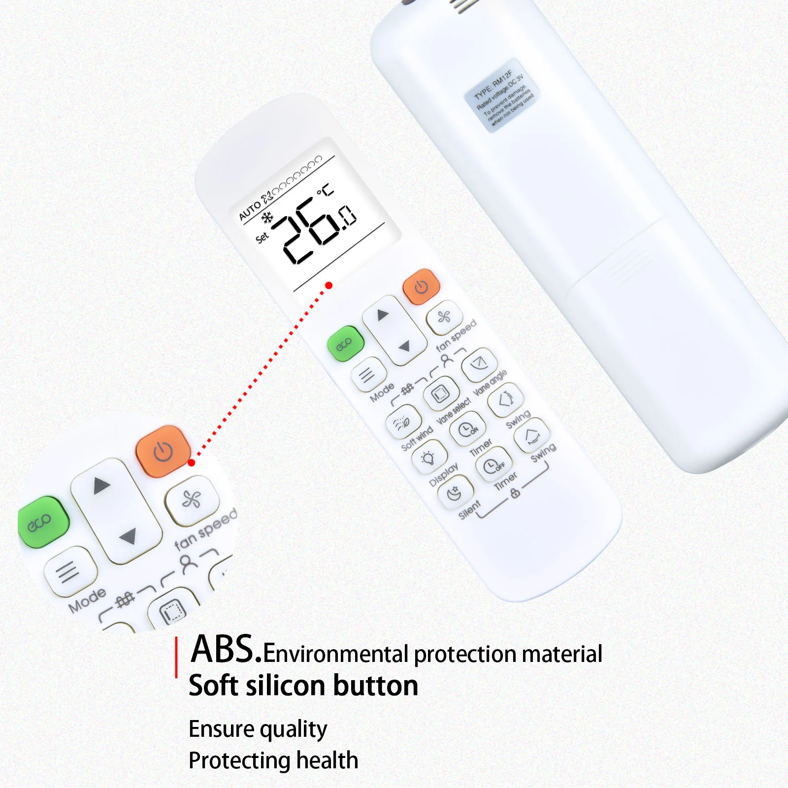 Control remoto RM12F para aire acondicionado ATOM Midea INTENSITY kaysun, nuevo - imagen 4