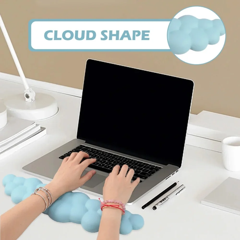 Almohadilla de reposamuñecas de nube, soporte ergonómico para muñeca de ratón para aliviar el dolor, cojín de reposamanos de silicona súper suave antideslizante para apagar - imagen 3
