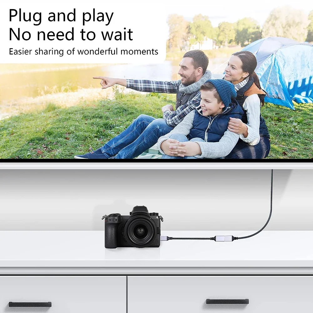 Adaptador Mini/Micro HDMI de 90 grados, compatible con HDMI 2,0, Cable trenzado 4K para cámara DSLR, videocámara, Monitor, HDTV - imagen 4