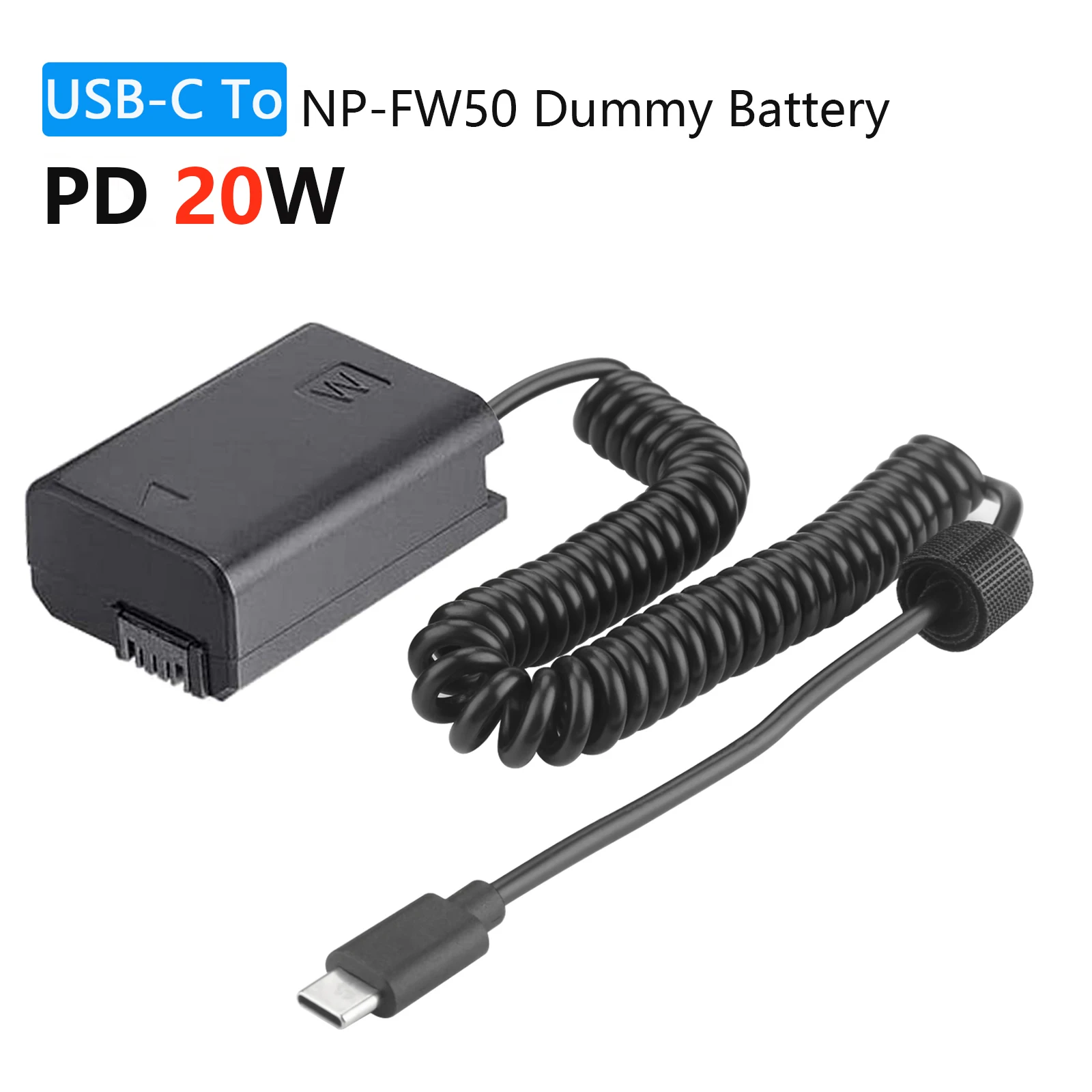 AC-PW20 Acoplador CC NP-FW50 Batería ficticia para Sony ILCE-3000 ILCE-5000 ILCE-5100 ILCE-6000 ILCE-6100 ILCE-6300 ILCE-6400 ZV-E10