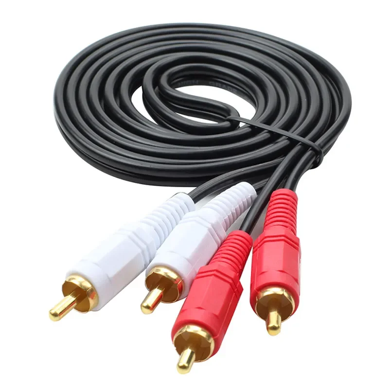 2RCA macho a 2 RCA macho Cable de Audio y vídeo Cable divisor de Audio RCA para DVD sonido TV box más fuerte 1,5 M