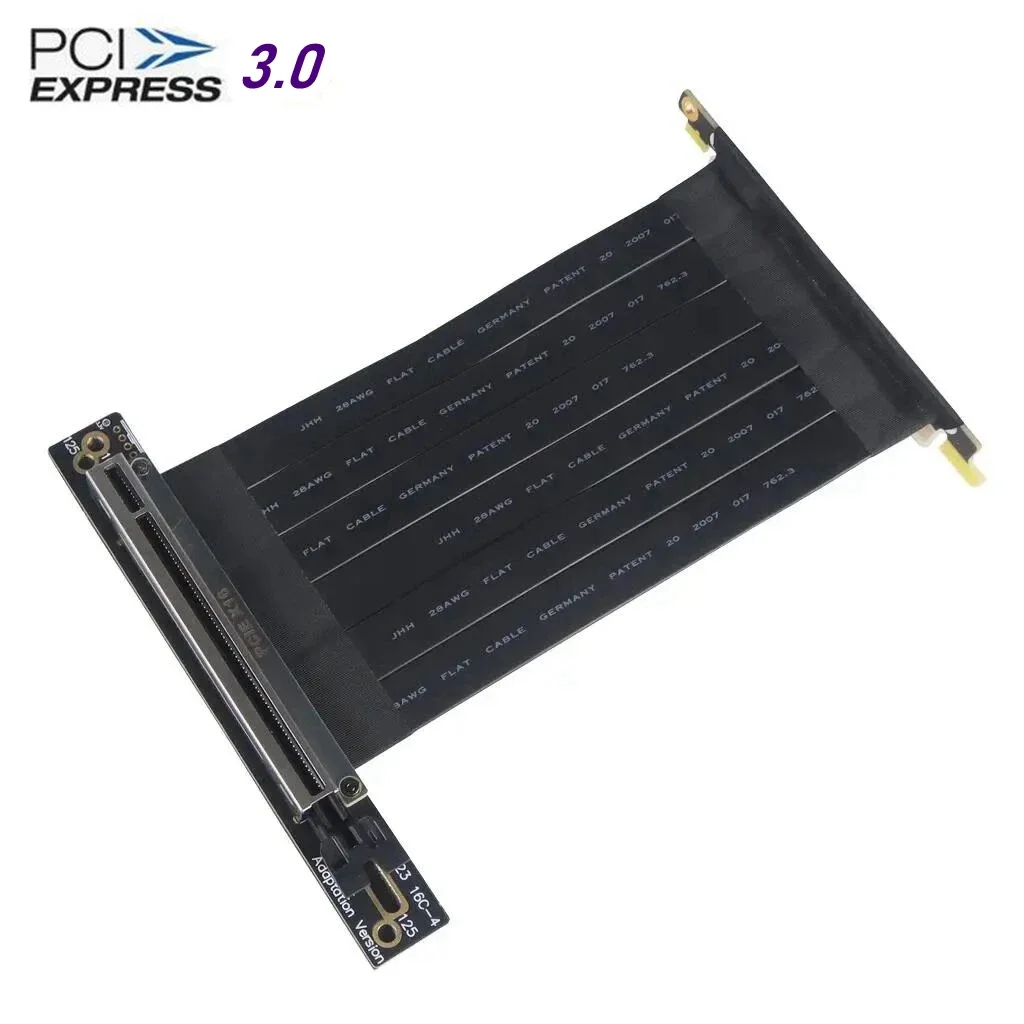 Cable de extensión de tarjeta de vídeo en ángulo recto doble de 90 grados Gen3 PCI Express x4 x8 x16 a x16 Cable elevador para gráficos GPU Vertical - imagen 3