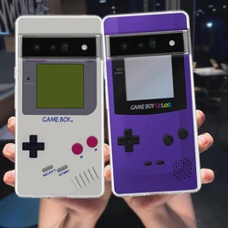 Gameboy-funda de teléfono para Google Pixel 8 7 6 Pro, carcasa suave de TPU para Pixel 6A 5 4 5A 4A 3A XL 5G, cubierta transparente a prueba de golpes