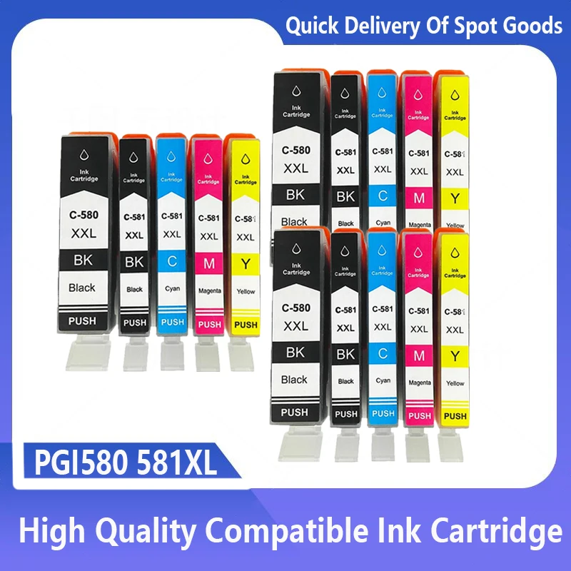 Cartuchos de tinta compatibles PGI580 CLI581 pgi 580 581 para impresora Canon Pixma TS705 TR7550 TR8550 TS6150 TS6250 TS8150 TS8250