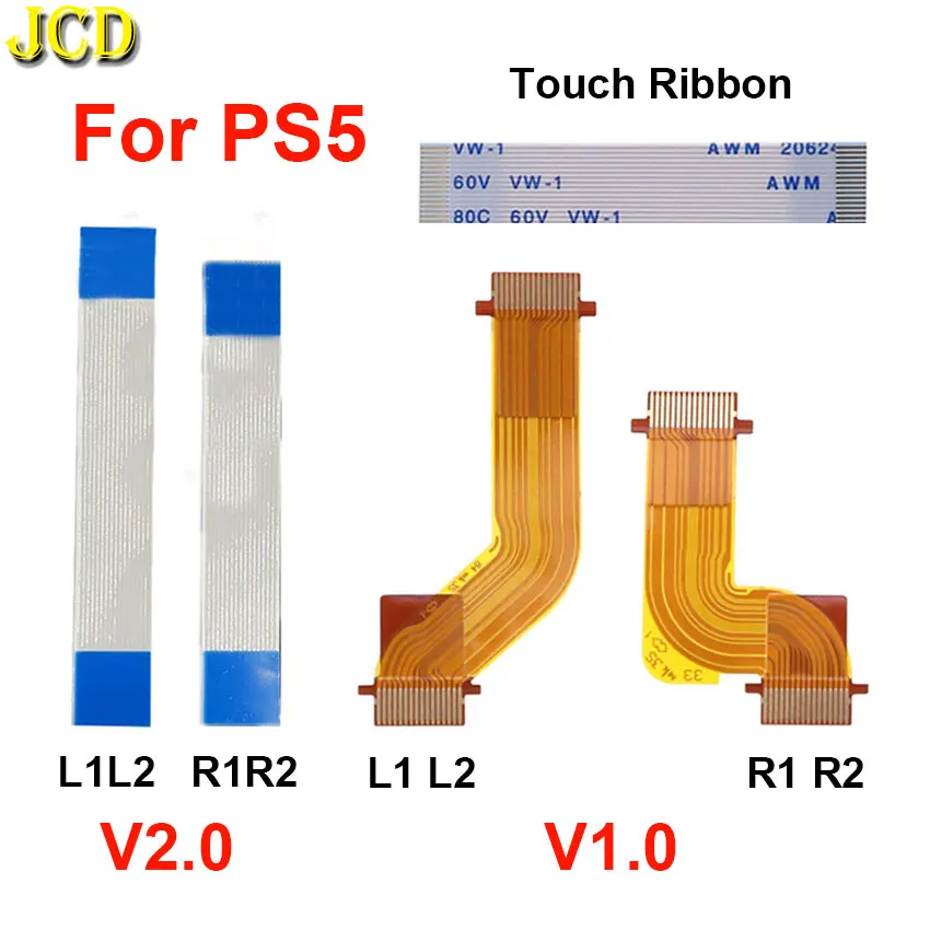 JCD izquierda derecha R1 R2 L1 L2 Motor conectar cinta Cable flexible mango tablero de botones para PS5 V1.0 V2.0 controlador Cable de cinta táctil