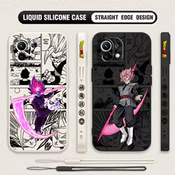 D-Dragon Ball Anime Goku Fun para Xiaomi Mi 17 15 14 13 12 11 9 13T 12T Lite Pro Max 5G cubierta de la caja del teléfono de cuerda izquierda líquida