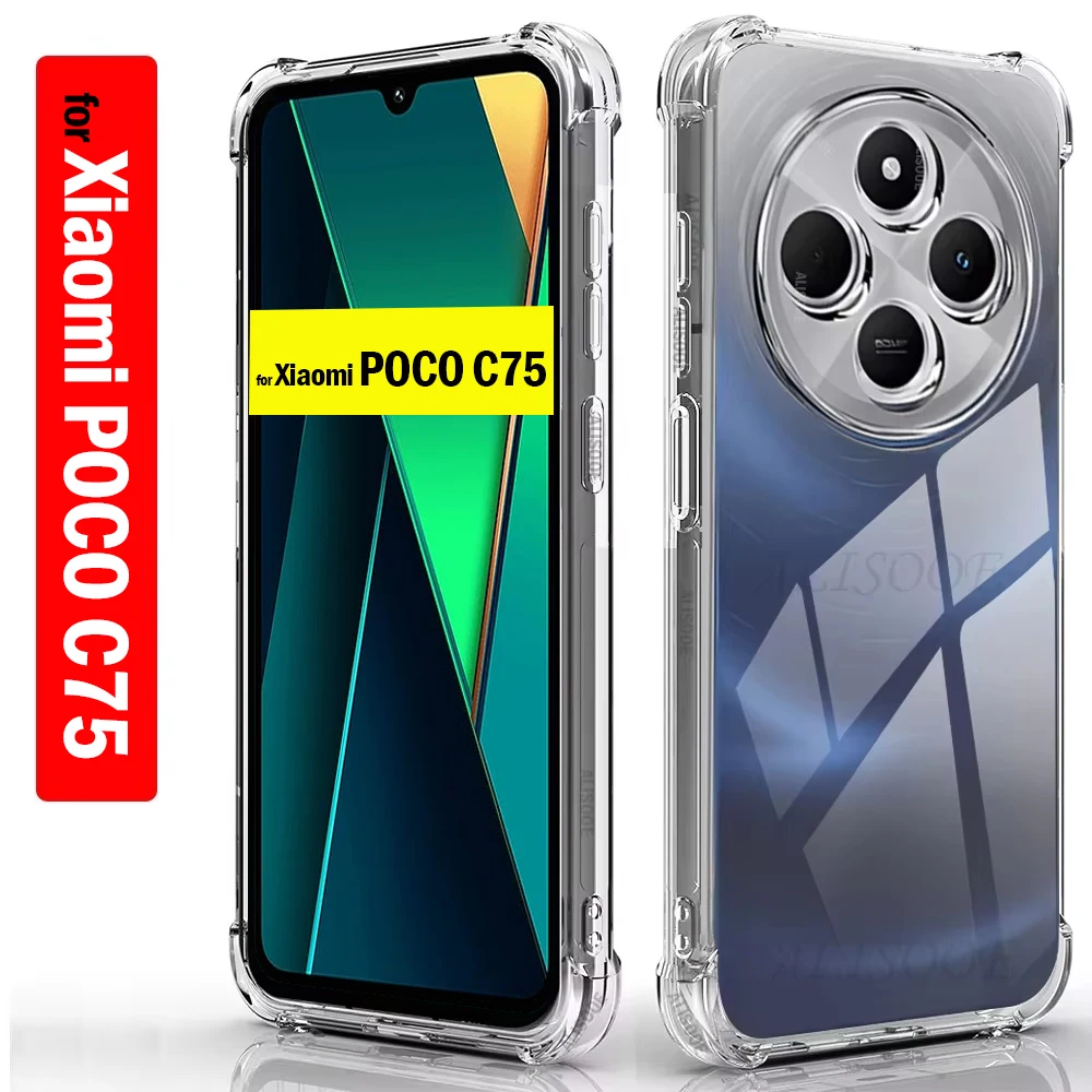 Funda transparente para POCO C75 Funda ultrafina HD transparente suave a prueba de golpes para Xiaomi POCO C75 Capa - imagen 2
