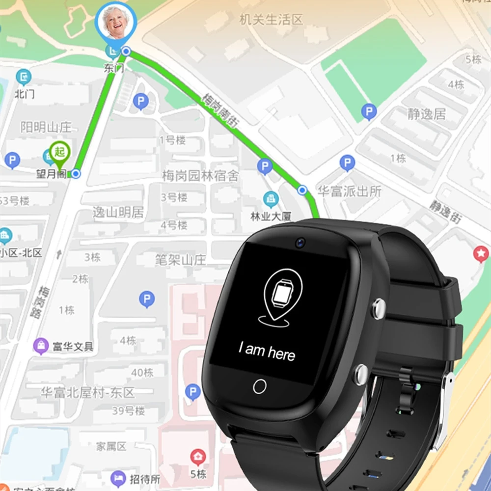 Reloj inteligente para personas mayores, con detección de caídas, tarjeta SIM 4G, llamada de emergencia SOS, GPS, localizador, recordatorio de medicamentos, seguimiento de huellas, frecuencia cardíaca, temperatura corp