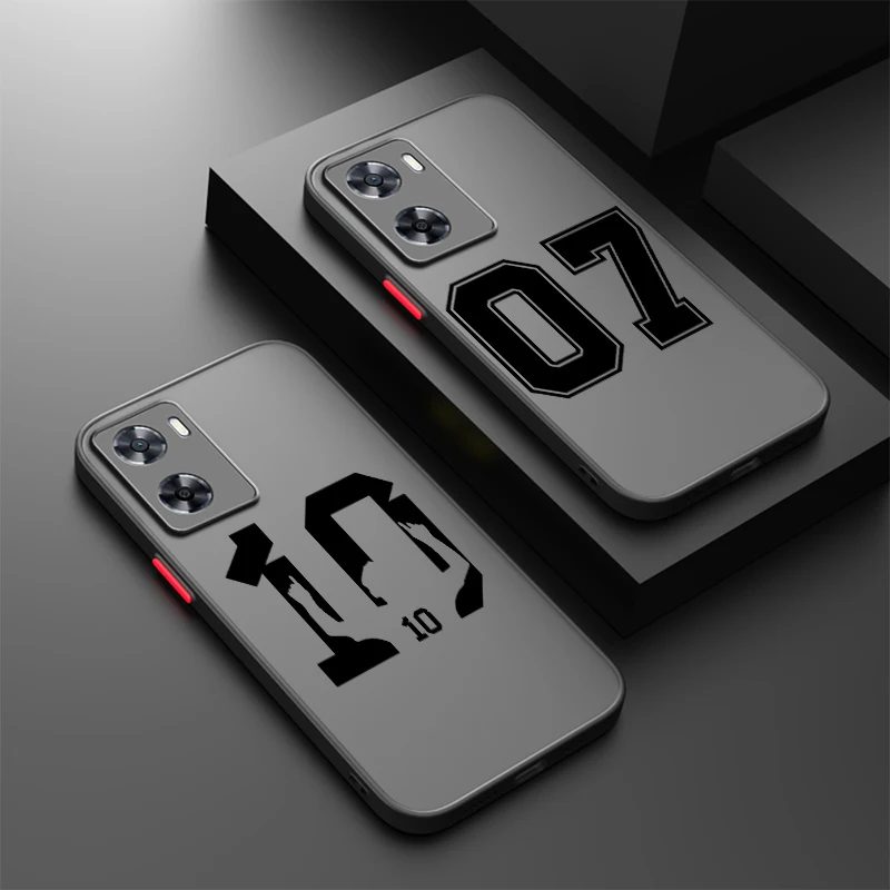 Funda de números de fútbol y baloncesto, arte esmerilado translúcido para OPPO X5 X3 A54S A5 A94 A16 A53S A57 A74 A72 A96 A98 A78 5G - imagen 2