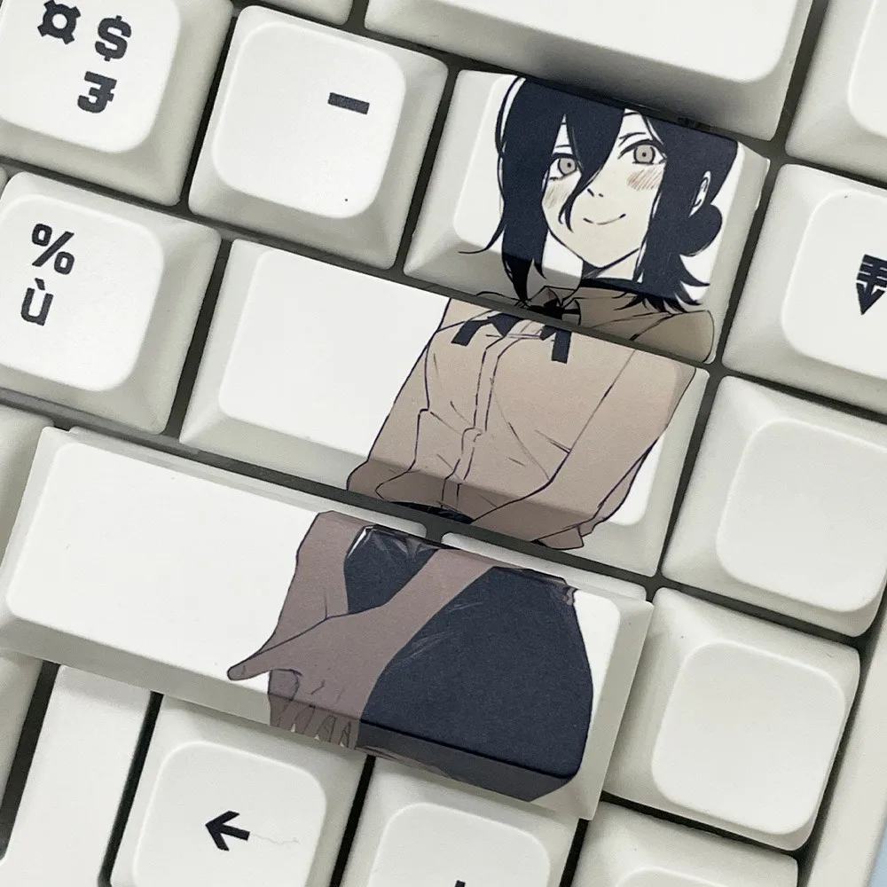 Reze Keycaps Cherry Profile PBT sublimación motosierra hombre Keycaps 12 teclas dibujos animados Anime juego Jinx Frieren tapas de teclado personalizadas - imagen 3