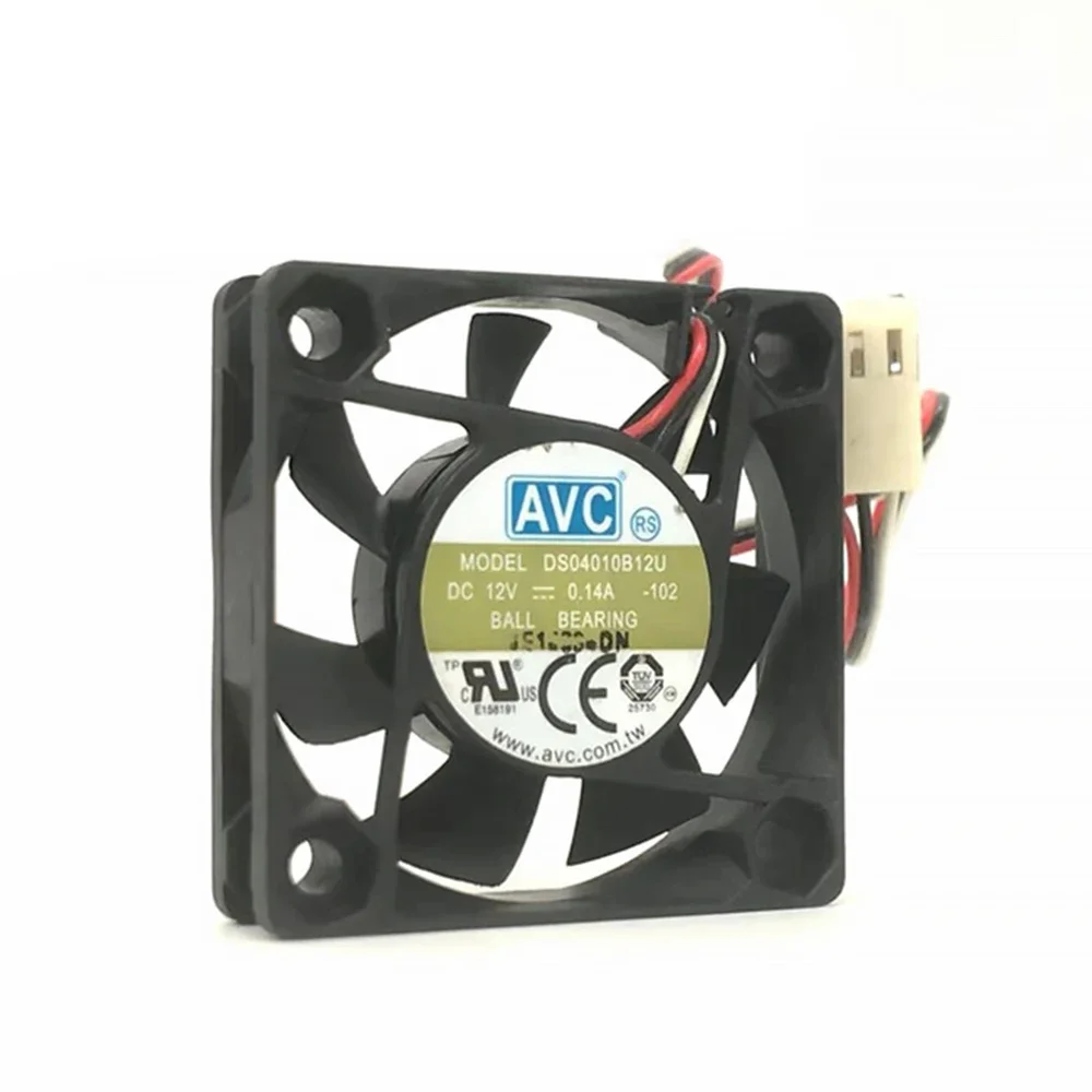 Ventilador de refrigeración axial para CPU AVC DS04010B12U 4010, rodamiento de bolas dual, 12V, 0.14A, 4cm, 40x40x10mm, 5.500 RPM, 28.18CFM