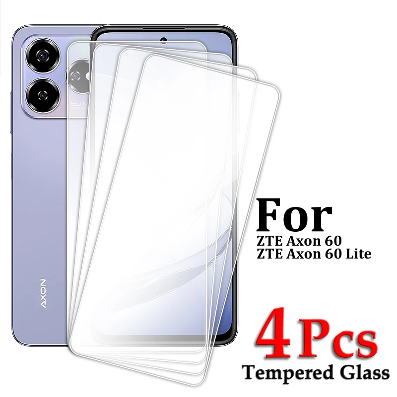 Protector de pantalla de cristal templado para móvil, cristal transparente HD con pegamento completo para ZTE Axon 60 Lite, 4/3/2 piezas - imagen 2