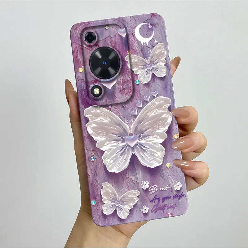 Funda de teléfono para Huawei Nova Y72, funda Floral de mariposa a la moda para Huawei Nova Y72 NovaY72, carcasa de silicona suave a prueba de golpes - imagen 5