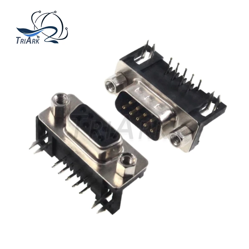 5/10 Uds DR9 agujero/Pin hembra/macho ángulo recto soldado d-sub conector de 9 pines conector RS232 aguja doblada de 90 grados DB9 DR9 - imagen 2