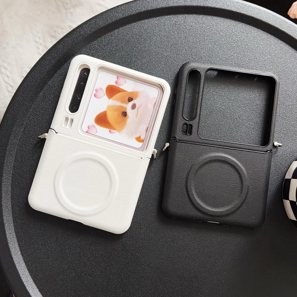 Para Huawei Pura X funda de lujo de cuero PU carga inalámbrica magnética funda protectora trasera para Huawei pura x PuraX Shell