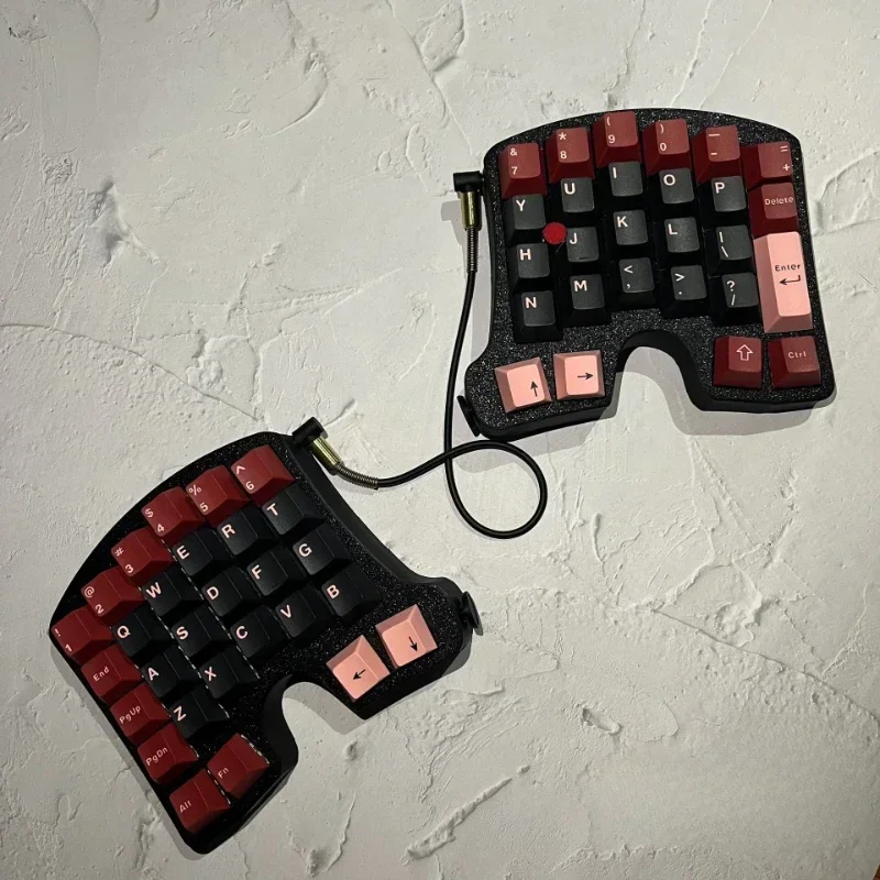 Kit de teclado dividido de pequeño punto rojo, YK-Y56 personalizado, Hotswap, ergonómico, mecánico a través del teclado 50% 40%, ThinkPad, barra puntiaguda - imagen 4