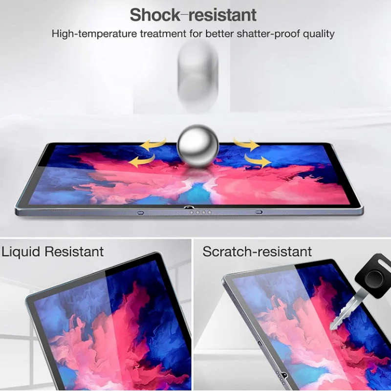 Detalle del protector transparente para Lenovo Tab